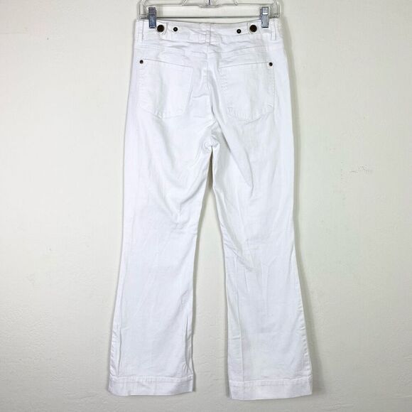 Soft Surroundings White Denim Wide Flare Leg Jeans Size M - Picture 2 of 6